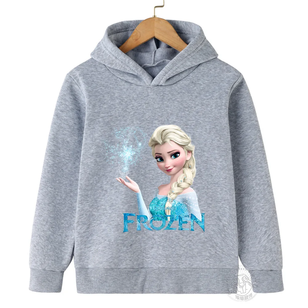 Disney Children's Hoodie Frozen Printing Sweater Kid Princess Elsa Children's Pullover Long Sleeve kid Girls' Hooded Sweatshirt - Image 3