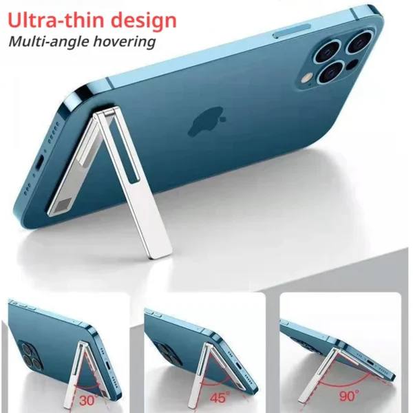 Magnetic Ultra Thin Foldable Mobile Phone Holder Bracket Metal Alloy Desktop Cell Phone Stands Universal Phone Support Kickstand - Image 3