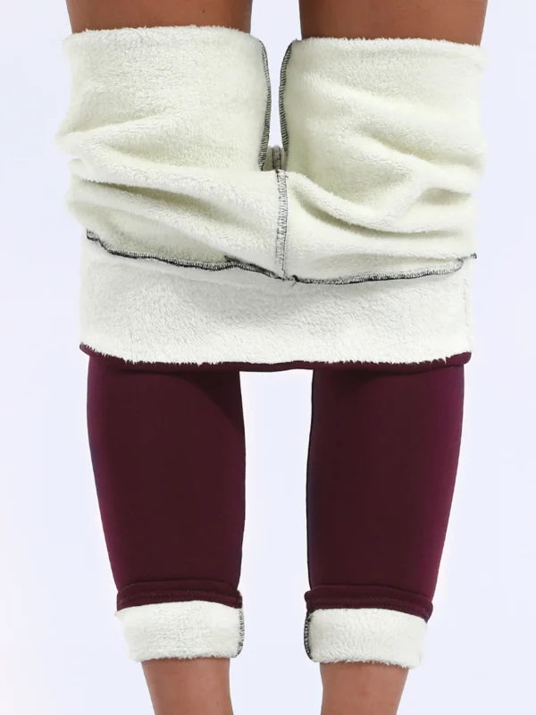 SALSPOR Winter Autumn Leggings Women Velvet 250G High Waist Solid Color Skinny Thick Warm Leggings Casual Prevent Cold Pants - Image 2