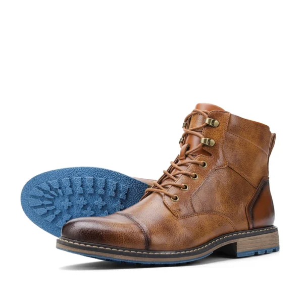 Men Boots 2024 Fashion Comfortable Spring Leather Boots - Image 3