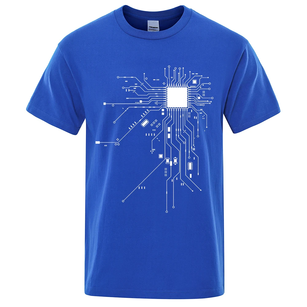 CPU Processor Circuit Diagram T Shirt Men Summer Cotton T-shirt Men's Funny Tops Fashion Tees Homme Brand Unisex Clothes C99 - Image 3