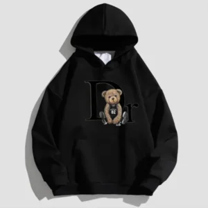 Men's hoodie, casual personality, teddy bear print hoodie, sports fitness fashion sweatshirt, casual pullover, street style