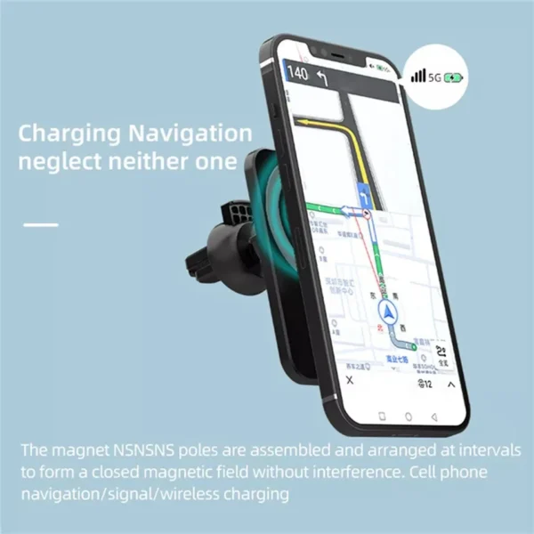 Wireless Charger Magnetic Car phone Holder for iPhone 14 13 Pro Max 12 Phone Accessories 30W Fast Charging Induction Adapter - Image 4