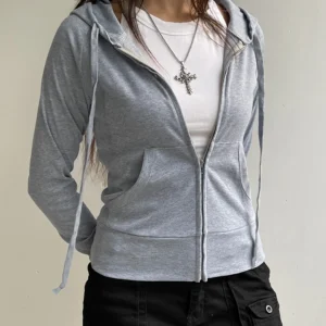 IAMSURE Casual Streetwear Basic Hooded Pockets Sweatshirt Tracksuit Solid Long Sleeve Hoodies Women 2023 Autumn Spring Fashion