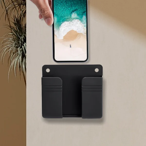 1-4pcs Wall Mounted Storage Box Multifunction Punch Free Organizer TV Remote Control DIY Mobile Phone Plug Charging Holder Stand - Image 4