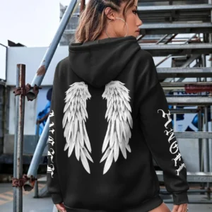 Beautiful Angel Wings Printed Hoodies Women Warm Comfortable Casual Hoodie Fashion Classic Hoody Loose Original Basic Clothes