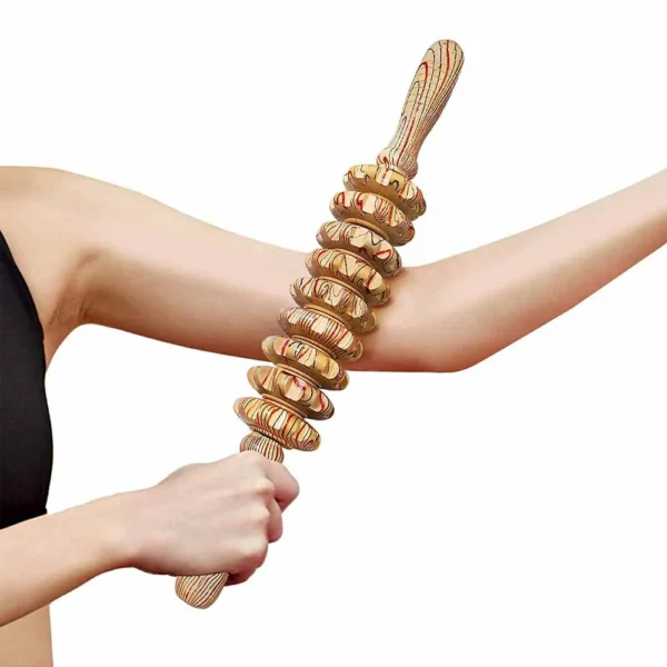 Wooden Therapy Massager Roller Trigger Point Massager Stick for Fascia Cellulite Muscle & Abdomen Body, Muscle Belly Relief Tool - Image 3