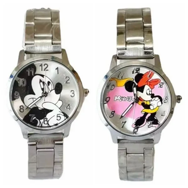 New Disney Mickey Mouse Minnie Gold Silver Watch Children's Boys Girls Watches Steel Students Quartz Adult Watch Birthday Gift - Image 2