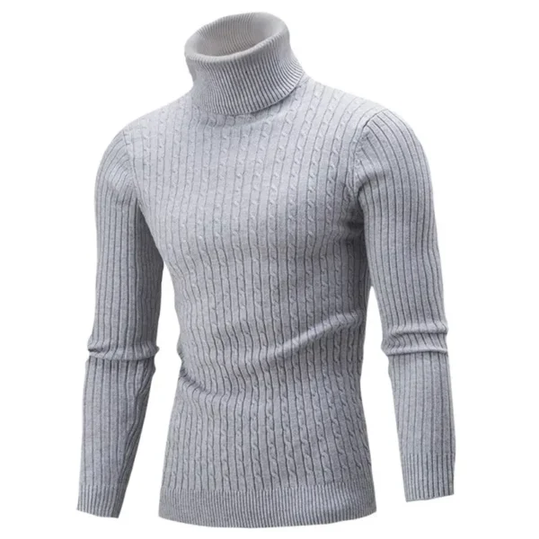 Autumn Winter Men's Turtleneck Sweater Men's Knitting Pullovers Rollneck Knitted Sweater Warm Men Jumper Slim Fit Casual Sweater