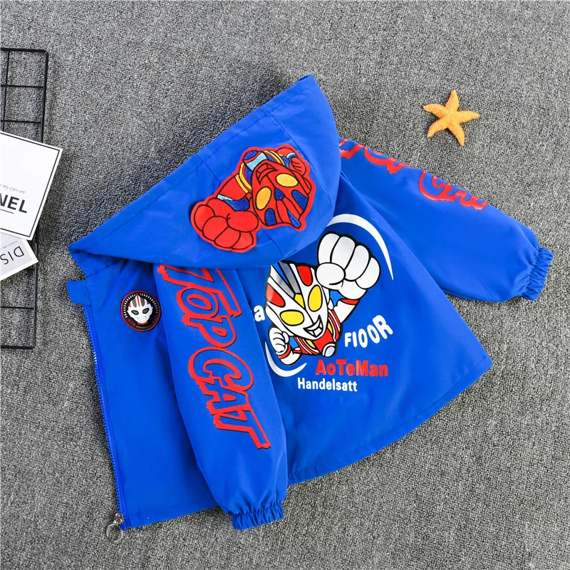 New Spring Autumn Red Blue SpiderMan Thin style Children costume boys Coats Jacket girls Hooded Coat Kids Outwear boy Clothing - Image 6