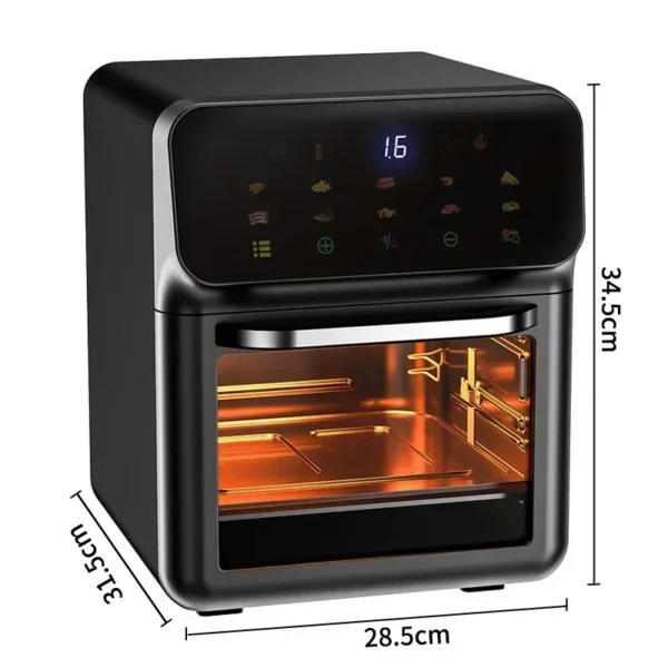 12L Electric Air Fryer Large Capacity Convection Oven Deep Fryer Without Oil Kitchen 360°Baking Viewable Window Home Appliance