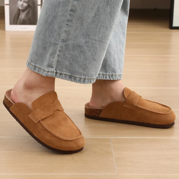 Litfun New Women Clogs For Women Fashion Cork Suede Mules Slipper Classic Cork Antislip For Outdoor Slippers With Arch Support - Image 6
