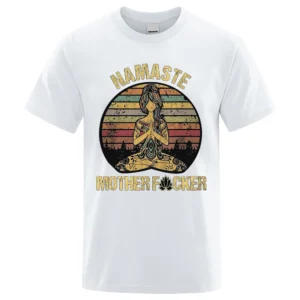Vintage Namaste Mother Explicit Funny T-shirt T Shirt Men Tshirt Wome Cotton Tees Tops Loose Short Sleeves Oversized Clothing
