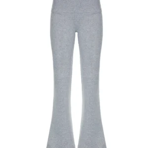 Gray Slim Low Waist Casual Sweatpants For Women Black Solid Simple Basic Flared Pants Sports Jogging Trousers