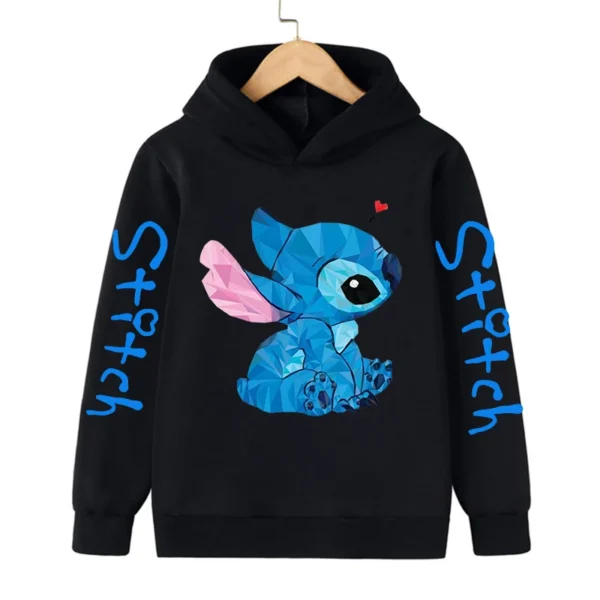 Funny Clothes Christmas Disney Stitch Hoodie Children Cartoon Kid Girl Boy Lilo and Stitch Sweatshirt Hoody Baby Casual Top