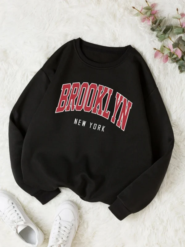 Brooklyn New Work Printed Hoodies Women Cotton Colorful Clothes Basic Trend Hooded Tops Be Durable Harajuku Hoodie Womens - Image 3