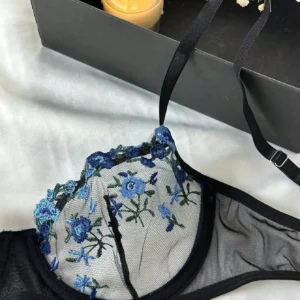 Erotic Embroidery Lace Babydoll Sensual Lingerie Lace 2024 Bra Set For Women Underwear Intimate Sexi Costumes Bra And Panty Set