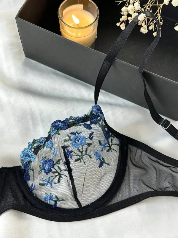 Erotic Embroidery Lace Babydoll Sensual Lingerie Lace 2024 Bra Set For Women Underwear Intimate Sexi Costumes Bra And Panty Set - Image 3