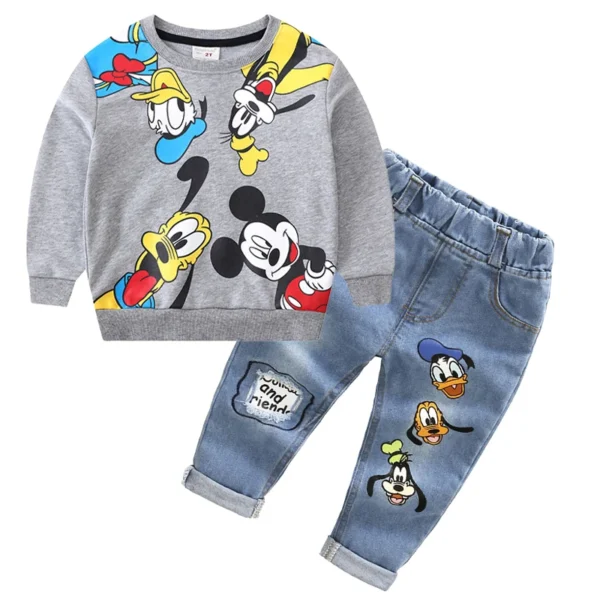 New Autumn Children Clothing Set Toddler Boys Costume Cartoon Mickey Mouse Top Pants for 2-6 Years Kids Clothes Child Sport Suit