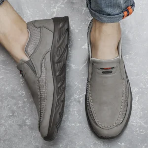 Men Leather Casual Shoes Breathable Loafers Men Sneakers 2024 New Male Comfortable Leather Flat Footwear Sneakers Men Shoes