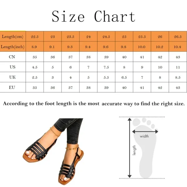 Women Sandals Woman Summer Hollow Out Roman Shoes 2024 Women's Gladiator Open Toe Beach Flats Ladies Footwear Plus Size 35-43 - Image 5