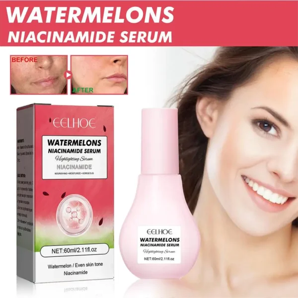 Watermelon Glow Niacinamide Moisturize Serum,Moisturizing Facial Serum W/ Hyaluronic Acid Vitamin E,Hydrating Brighten Skincare