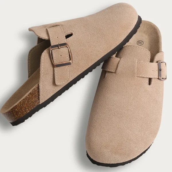 Litfun New Women Clogs For Women Fashion Cork Suede Mules Slipper Classic Cork Antislip For Outdoor Slippers With Arch Support - Image 2