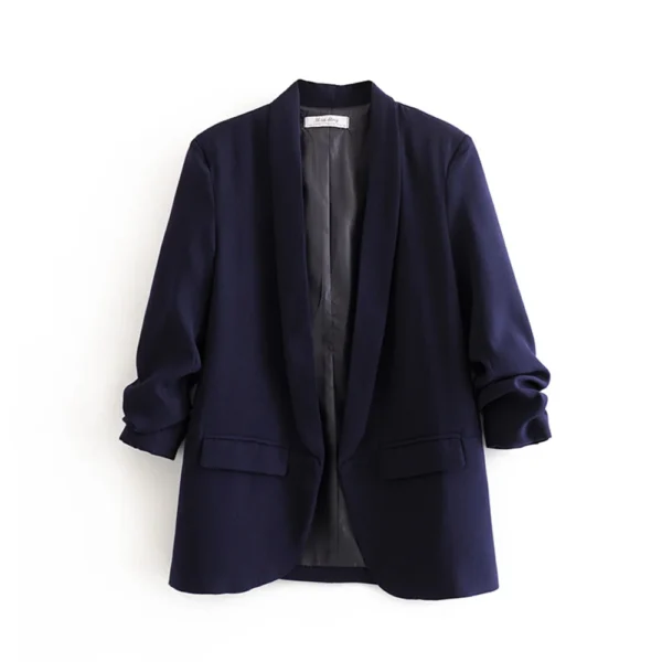 PB&ZA 2023 Spring and Autumn New Commuter Urban Leisure Versatile Candy Women's Pleated Sleeve Blazer - Image 3