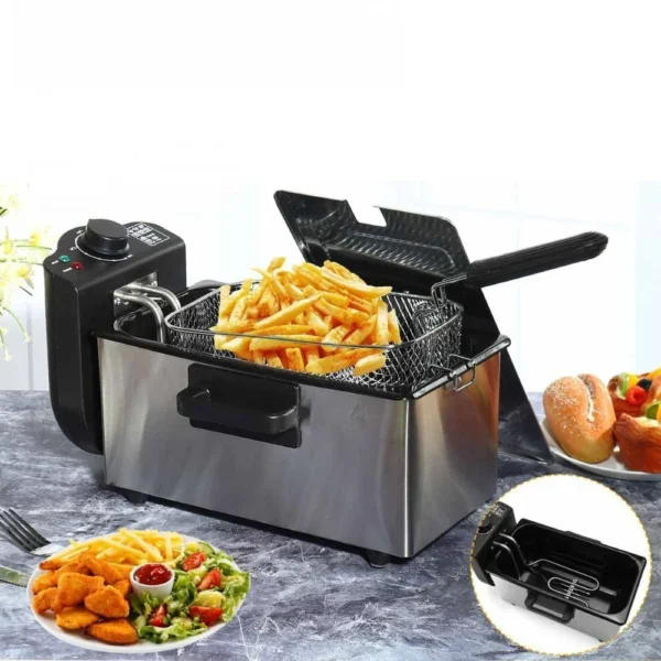 US/EU 110/220V Mini Electric Fryer Multifunction Home Electric Deep Fryers Commercial Kitchen Chicken French Fries Deep Fryer