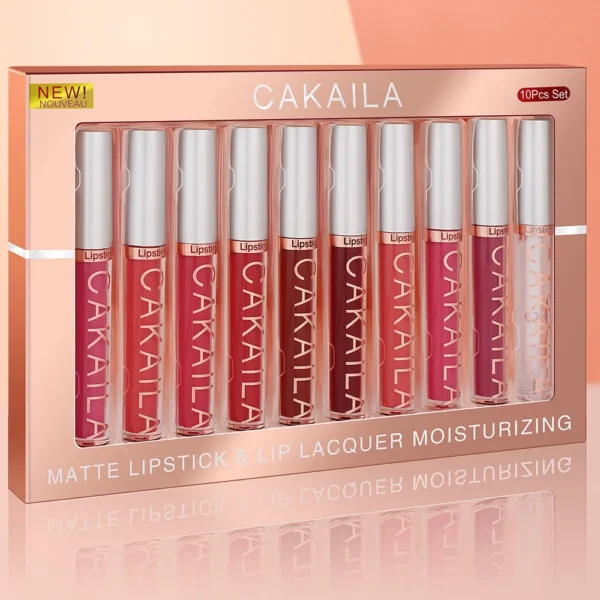 CAKAILA 10pcs/set Nude Lip Gloss Matte Velvet Lipstick Waterproof Long-lasting Liquid Lipstick Women Moist Lip Tint - Image 6