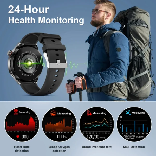 New GPS Smart Watch Men For Huawei Watch 4 Pro 360*360 HD Screen Heart rate Bluetooth Call IP68Waterproof Blood Sugar Smartwatch - Image 6