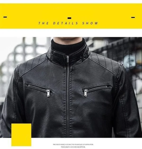 Men Leather Suit Jacket Men Slim Fit Short Coat Men Fashion Leather jacket Streetwear Casual Blazer Jackets Male Outerwear - Image 5