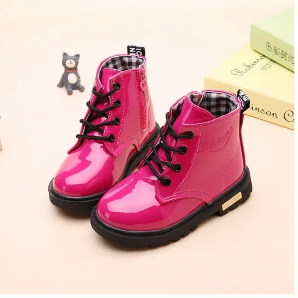 Kids Girls Boys Boots Non-slip Wear-resistant Soft Bottom Children Boys Girls Shoes Handsome Fashion Kids Warm Shoes - Image 4
