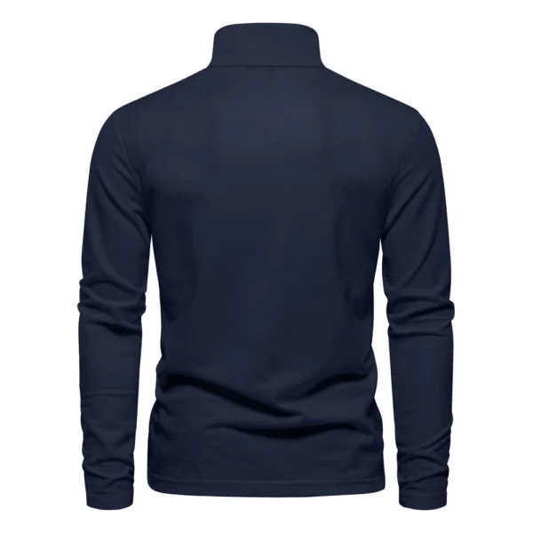 AIOPESON 2023 New Men's Deer Embroidery Polo Shirts Solid Color Long Sleeve Social Business Male - Image 3