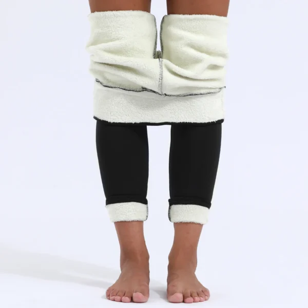 SALSPOR Winter Autumn Leggings Women Velvet 250G High Waist Solid Color Skinny Thick Warm Leggings Casual Prevent Cold Pants - Image 5