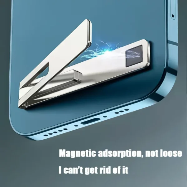 Magnetic Ultra Thin Foldable Mobile Phone Holder Bracket Metal Alloy Desktop Cell Phone Stands Universal Phone Support Kickstand - Image 2