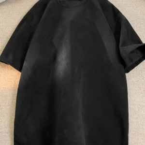 New Retro Suede T-shirt Men Women Anti-wrinkle Loose Crew Neck Casual TShirts Summer Short Sleeve Fashion High Street T Shirt