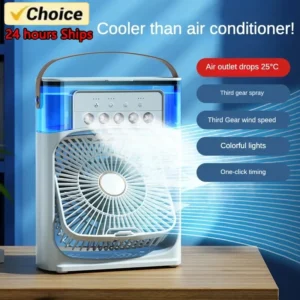 3 In 1 Fan AIr Conditioner Household Small Air Cooler LED Night Light Portable Humidifier Air Adjustment Fan Office Home Fan New
