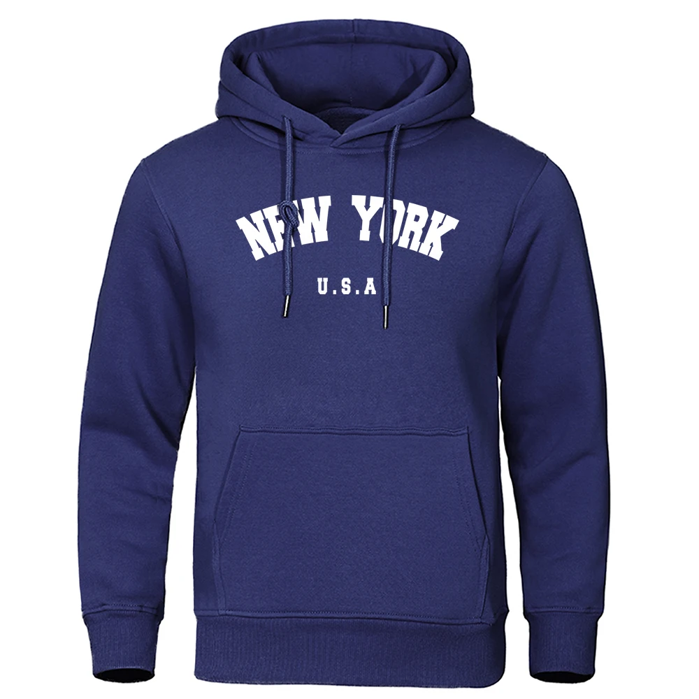 NEW YORK Letter U.S.A City Print Hoody Men Fashion Casual Long Sleeves Hooded Loose Oversize Pullover Hoodie Street Sweatshirt - Image 4