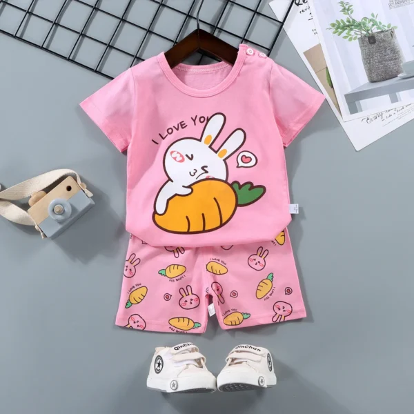 Fashion Kids Clothes Boys Girls Sets Top Shorts 2PCS 100% Cotton Soft Summer Children Baby Cloths T-shirt Shorts Toddler Suit - Image 6