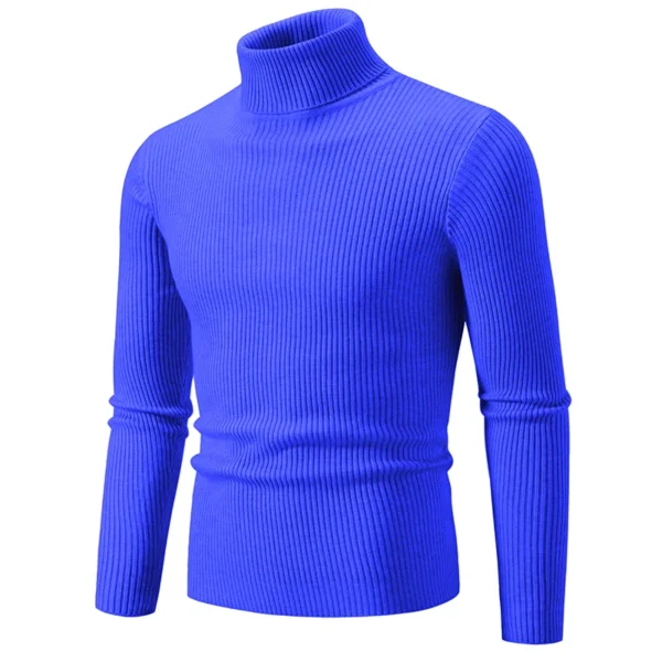 Autumn Men's Casual Sweater Basic Solid Elastic Turtleneck Slim Fit Jumpers Spring Knitted Comfortable Sweaters Pullovers Women - Image 5