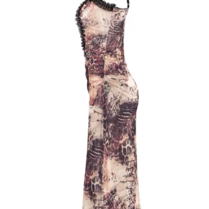Summer Black Sheer Mesh Beach Dress Women Elegant Sexy Lace-Up Cardigan Slim Maxi Dress Long Sleeve Holidays Party Dresses