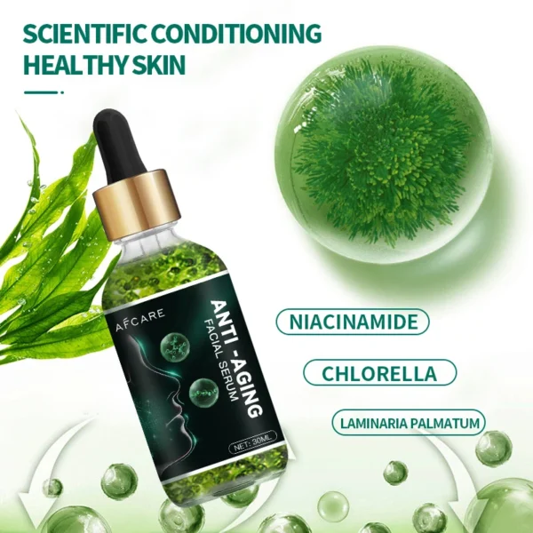 Seaweed Fade fine lines Firming Face Serum Moisturizing Brightning Hyaluronic Acid Facial Serum Anti Aging Skin Care Product