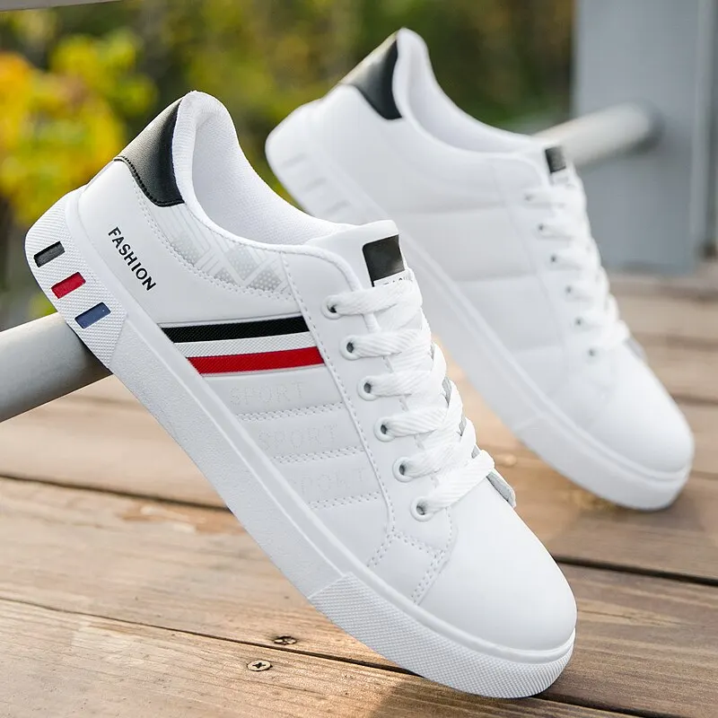 2024 Mens Casual Sneakers New Fashion Lace-up White Shoes Student Comfort Sports Plus Size Vulcanized Shoes Zapatillas De Hombre - Image 5