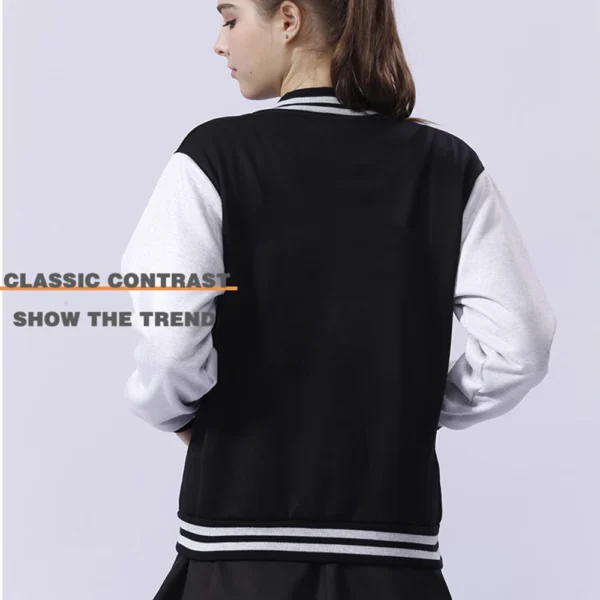Black White Solid Color Jacket Loose Oversized Clothes Casual Men Baseball Clothes Personality Street Coat Warm Fleece Jackets - Image 3