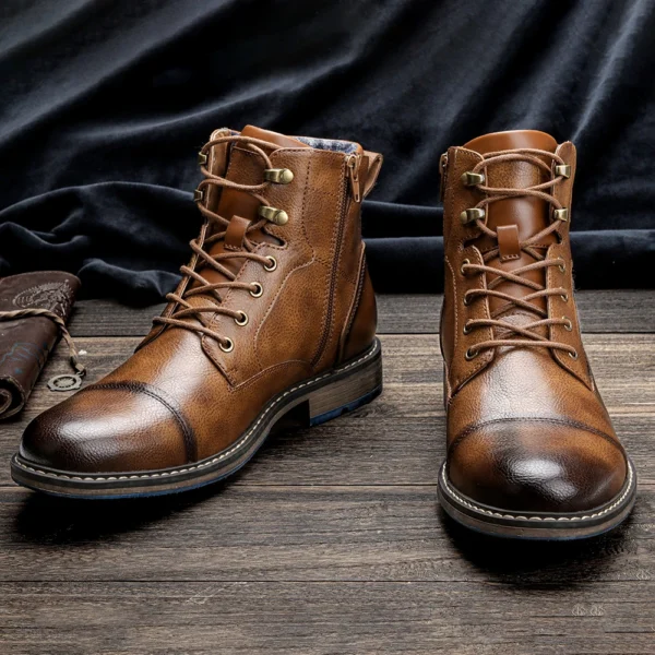 Men Boots 2024 Fashion Comfortable Spring Leather Boots - Image 2