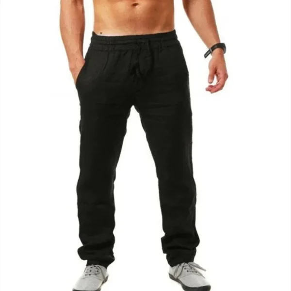 Men's Linen Pants Summer Male Breathable Linen Trousers Sweatpants Solid Color Linen Fitness Pants Jogging Fitness Streetwear - Image 3