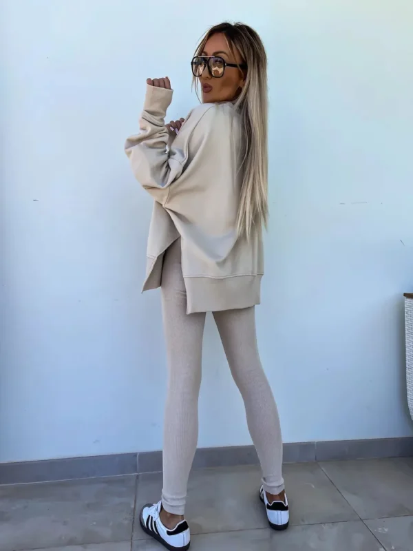 Spring summer 2024 new Shirt casual loose-fitting sweater tight pants 2 piece suit sets for women 2 pieces trousers sets - Image 4