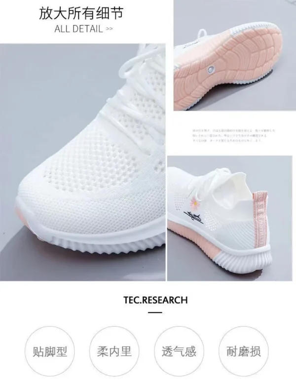 Women Casual Shoes Fashion Breathable Walking Mesh Flat Shoes Sneakers Women Gym Vulcanized Shoes White Female Footwear - Image 4