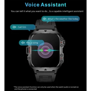 Rugged Military GPS Smart Watch Men AMOLED 1.96"HD Health Monitor Bluetooth Call Waterproof Outdoor Sports SmartWatch
